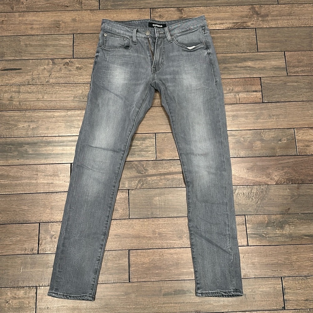 Express Gray Skinny Stretch+ 30x32 Jeans